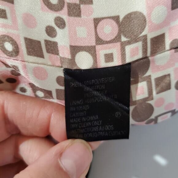 Tahari ASL One Button Beige Brown Blazer Jacket Womens Plus Size 16W Stretch - Picture 8 of 9